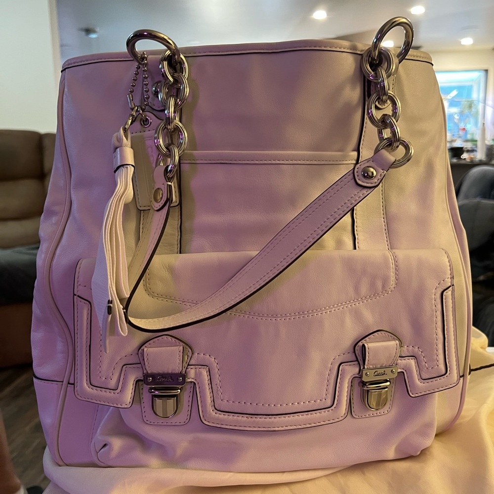 White Leather Coach Purse